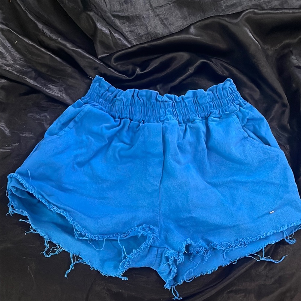 Vibrant Blue High Waist Women's Shorts